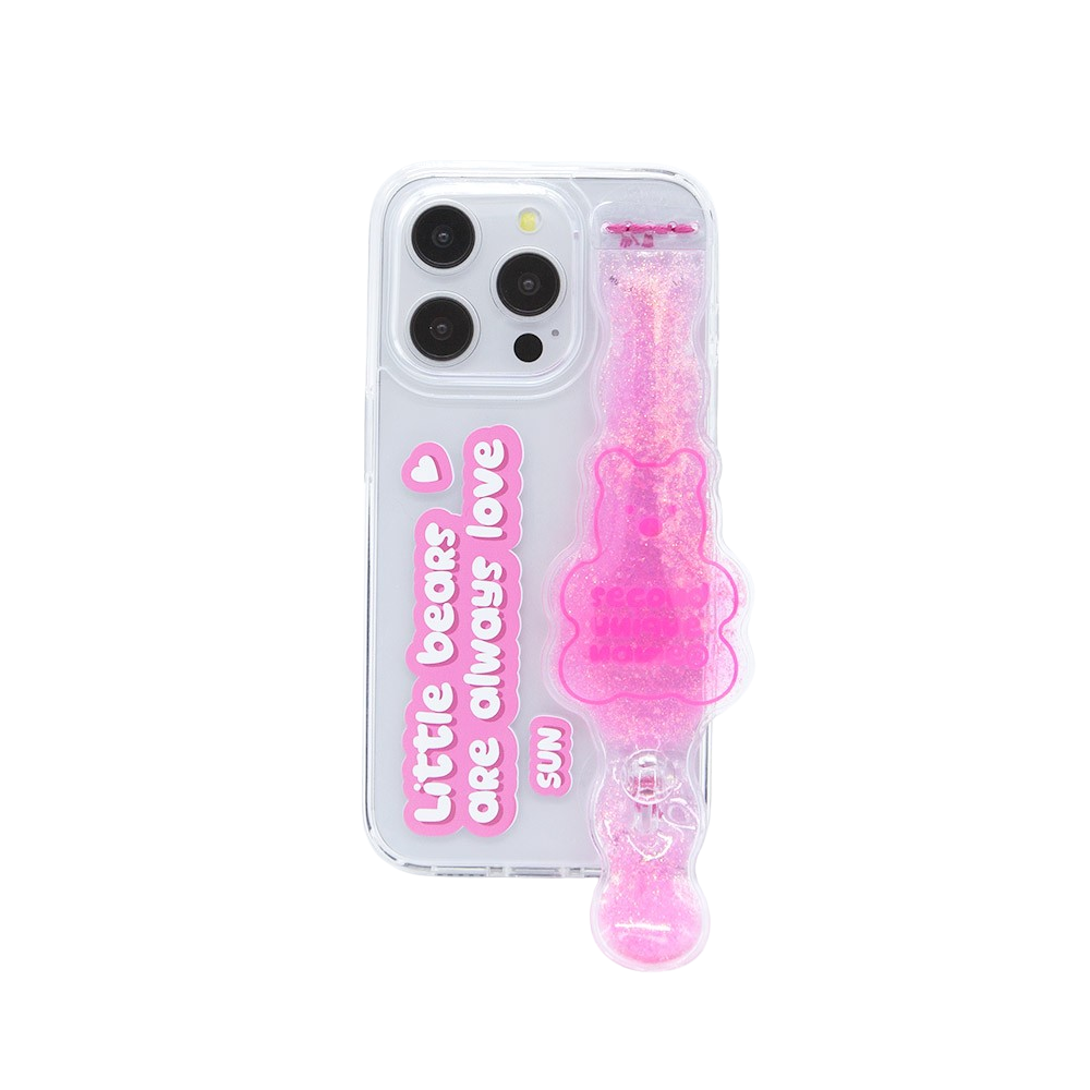 SECOND UNIQUE NAME Tube Bear Phone Clear Case Pink