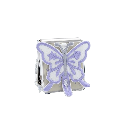 SECOND UNIQUE NAME Clear Patch Butterfly Purple (Z FLIP)