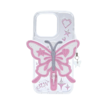 Load image into Gallery viewer, SECOND UNIQUE NAME Clear Patch Butterfly Pink
