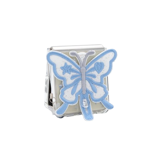 SECOND UNIQUE NAME Clear Patch Butterfly Blue (Z FLIP)