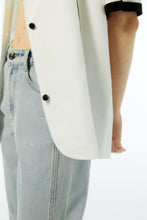 Load image into Gallery viewer, EMKM Line Point Linen Jacket White
