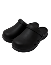 Load image into Gallery viewer, 23.65 Bisbee Rubber Mules Black
