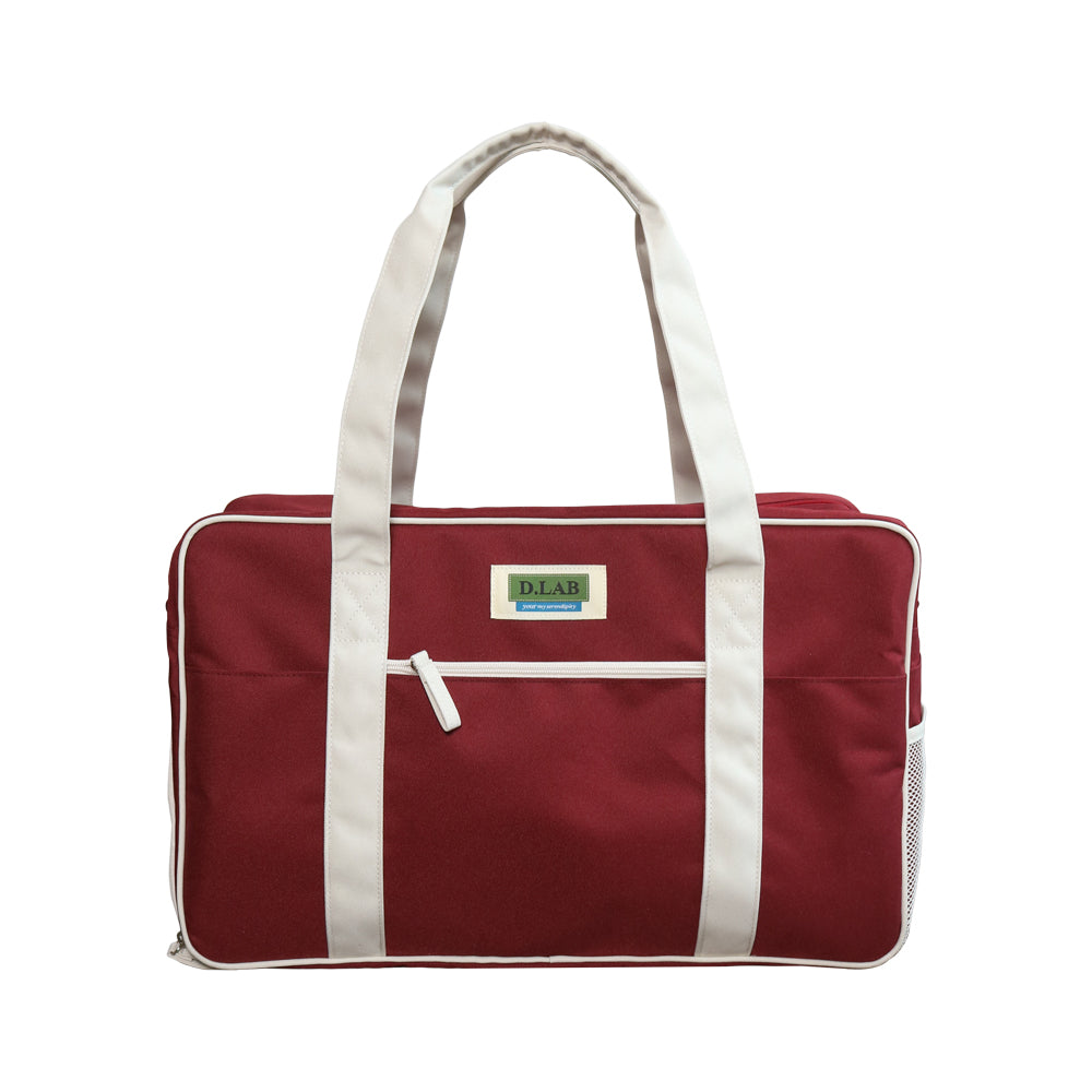 D.LAB Boston Multi Cross Duffle Bag Burgundy