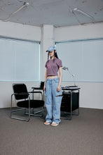 Load image into Gallery viewer, TARGETTO Side Slit Denim Pants Light Indigo (NMIXX Jiwoo&#39;s pick)
