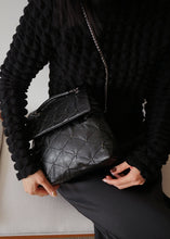 Load image into Gallery viewer, KWANI Lozenge Small Midnight Black Studded Bag
