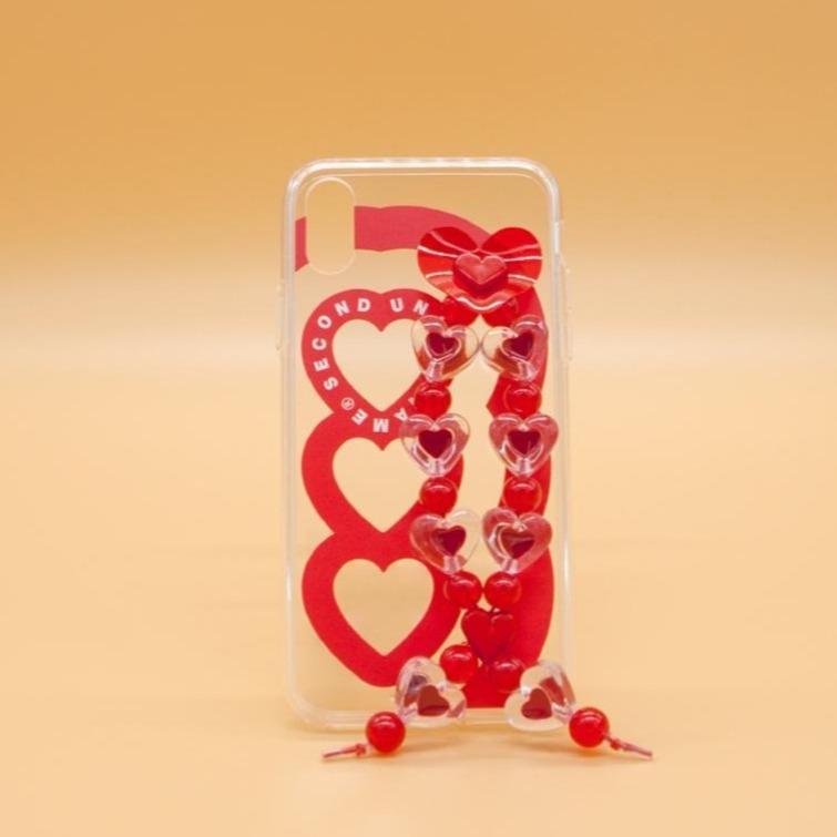 SECOND UNIQUE NAME Sun Case Heart Bubble Red