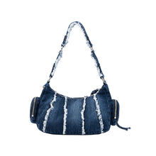 Load image into Gallery viewer, MYSHELL Shell Denim Small Shoulder Bag Navy Blue
