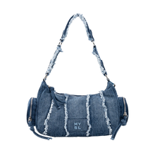 Load image into Gallery viewer, MYSHELL Shell Denim Small Shoulder Bag Blue
