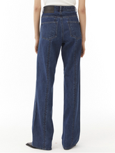 Load image into Gallery viewer, EMKM Signature Semi Wide Denim Pants Dark Blue
