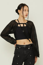 Load image into Gallery viewer, TARGETTO Crochet Bolero Cardigan Black
