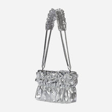 Load image into Gallery viewer, KWANI Tate Ruched Bag Mini Silver
