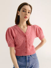 Load image into Gallery viewer, CITYBREEZE Puff Sleeve Cropped Cardigan Pink (IZ*ONE MINJU’s Pick)
