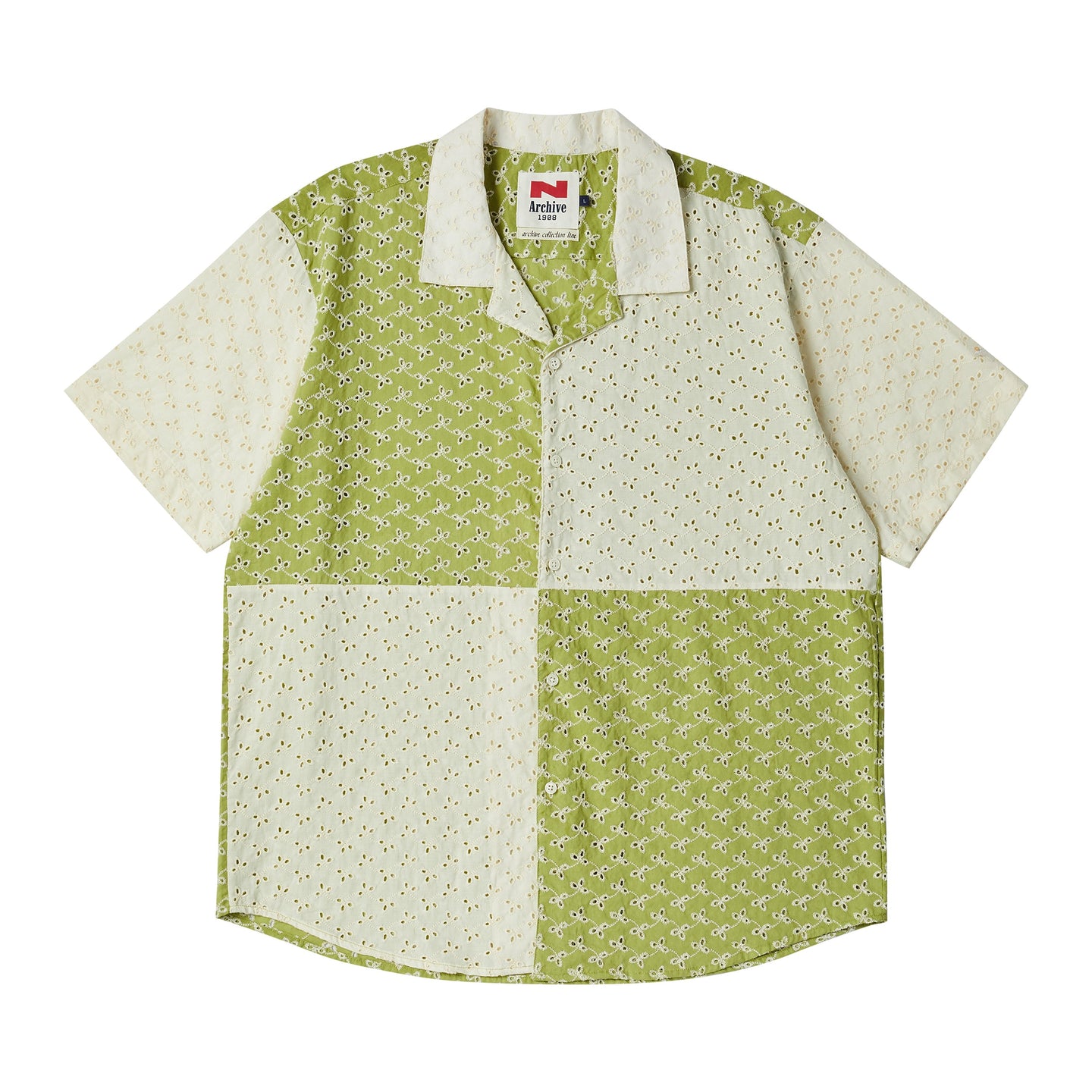 BEYOND CLOSET Collection Line Archive Pattern Cutting Open Collar Shirt Lime