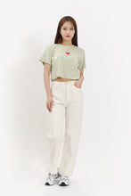 Load image into Gallery viewer, BEYOND CLOSET Women&#39;s Edition New Boy Pattern Crop T-Shirt Mint
