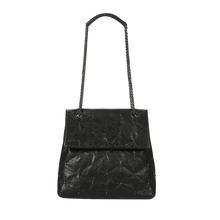 Load image into Gallery viewer, KWANI Lozenge Small Midnight Black Studded Bag
