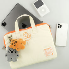 Load image into Gallery viewer, MUZIK TIGER Sitting Tiger Laptop/ Tablet Strap Pouch Ivory 3Sizes
