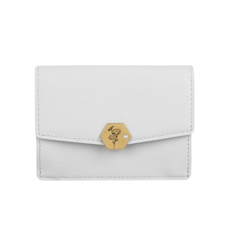 D.LAB Kara Card Wallet Light Grey 12Types